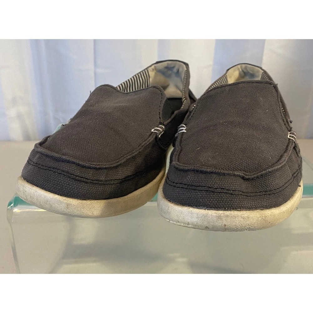 Crocs Santa Cruz Mens 10 Womens 12 Canvas Loafers Gray Slip On Boat Shoes